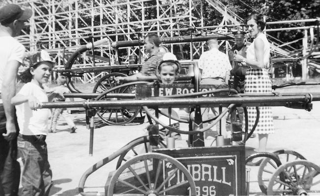 Pinball hand pumper at Pine Island muster in 1952 or 1953