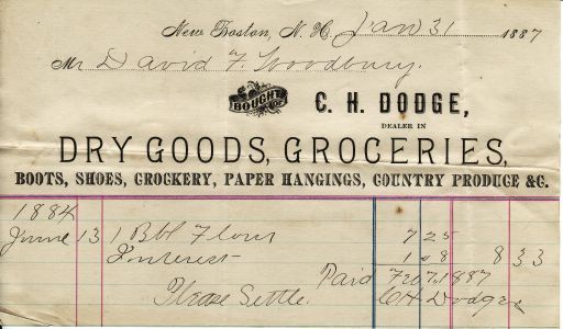 1887 receipt from C.H. Dodge